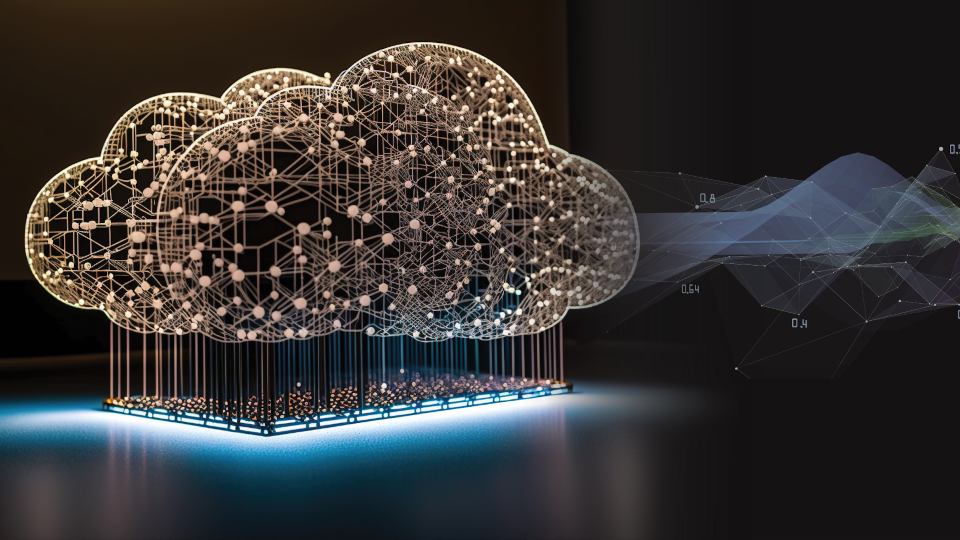 Abstract cloud with graph coming out of the side